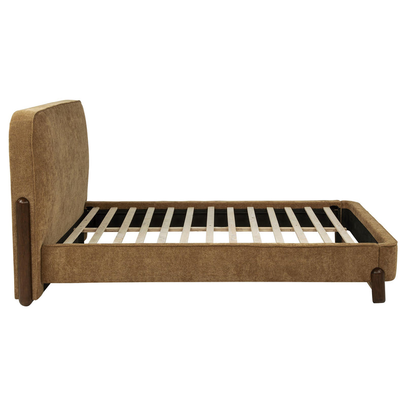 Baldacci Upholstered Queen Platform Bed Curry and Walnut - 315954Q