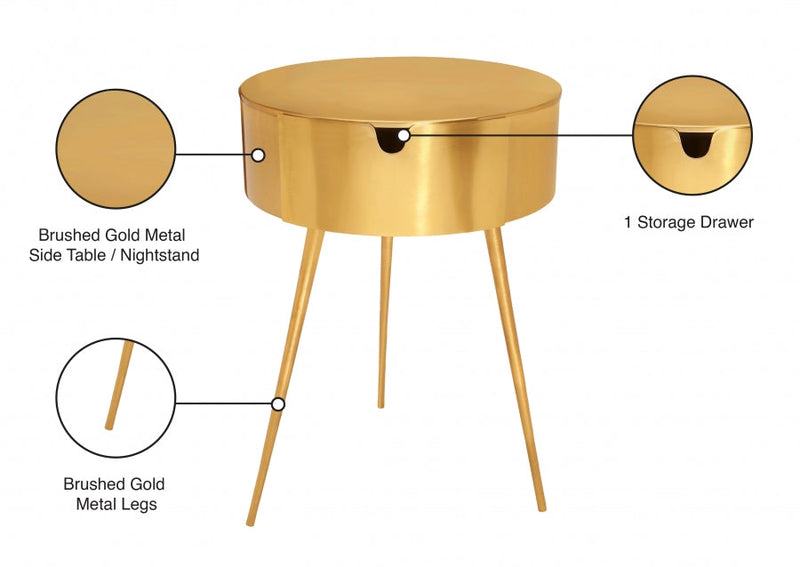 Bali Iron Side Table | Nightstand in Gold - 835Gold