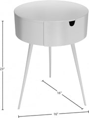 Bali Iron Side Table | Nightstand in White - 835White