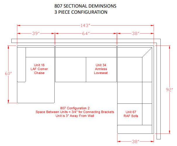 Ballinasloe Platinum LAF Sectional - Gate FurnitureSectional