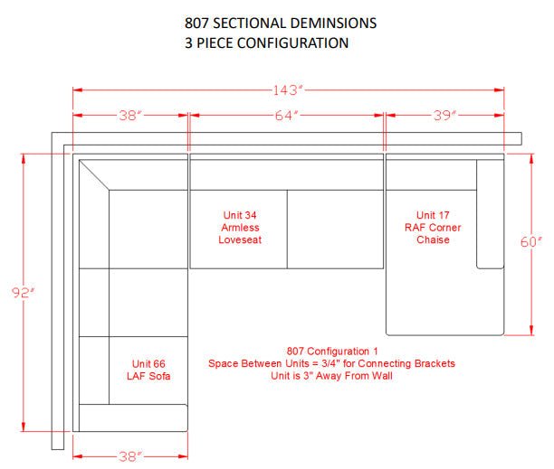 Ballinasloe Platinum RAF Sectional - Gate FurnitureSectional