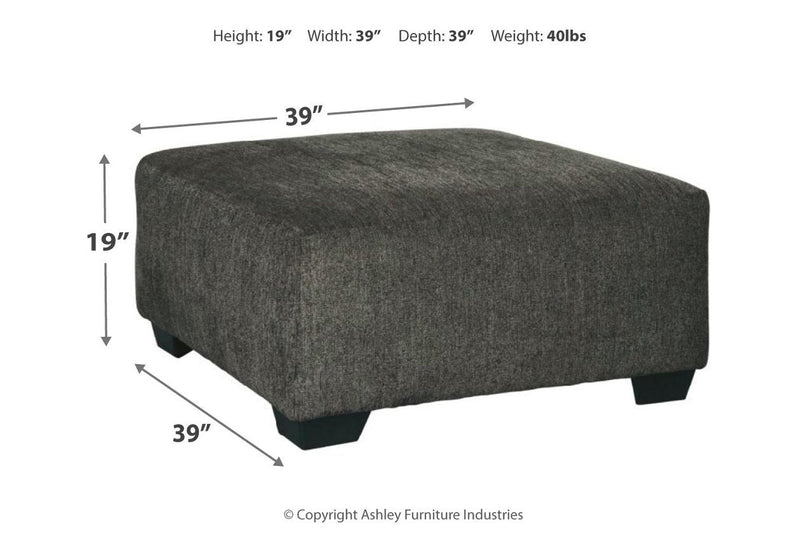 Ballinasloe Smoke Oversized Ottoman - Gate FurnitureOttoman