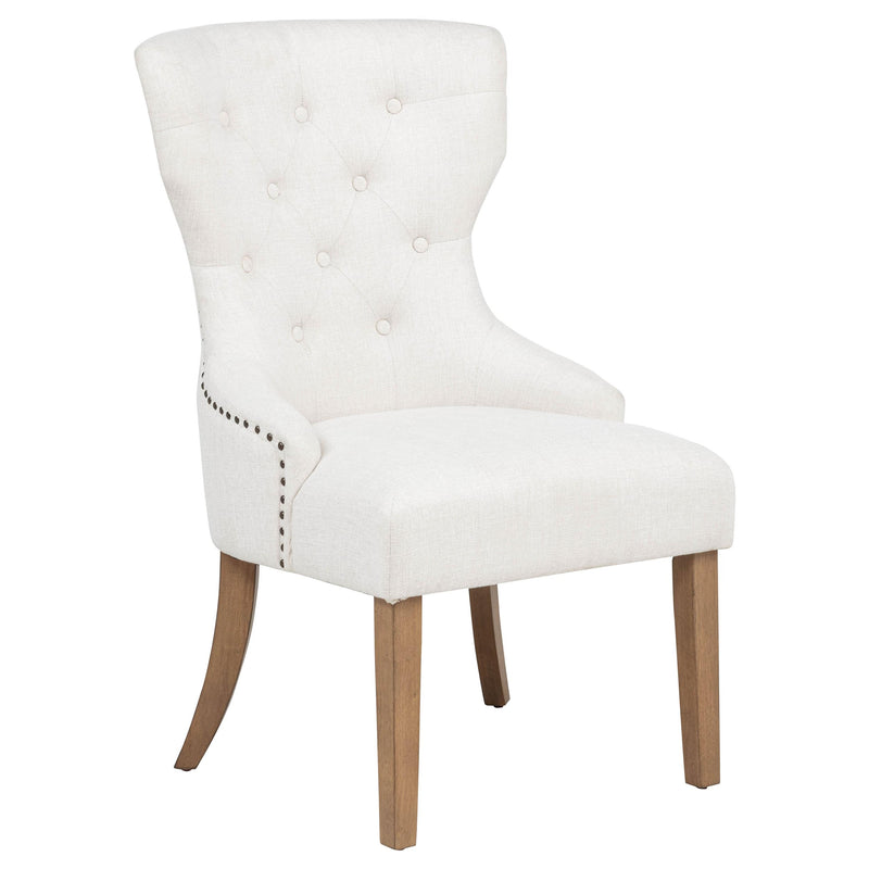Baney Fabric Upholstered Dining Side Chair Beige and Rustic Honey - 104507
