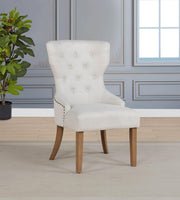 Baney Fabric Upholstered Dining Side Chair Beige and Rustic Honey - 104507