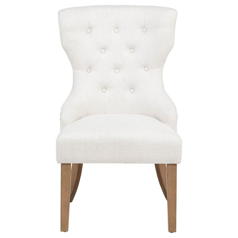 Baney Fabric Upholstered Dining Side Chair Beige and Rustic Honey - 104507