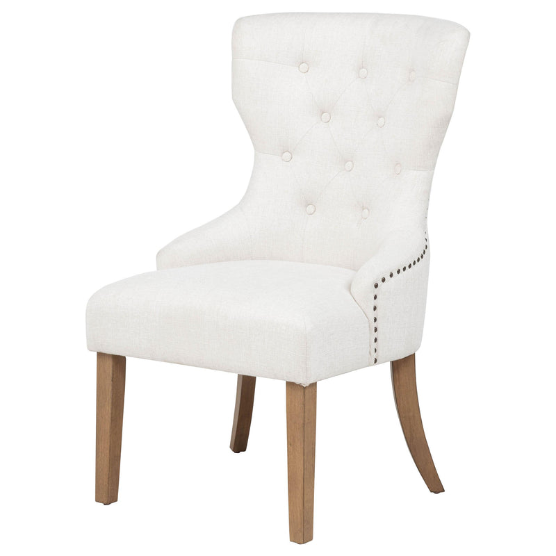 Baney Fabric Upholstered Dining Side Chair Beige and Rustic Honey - 104507