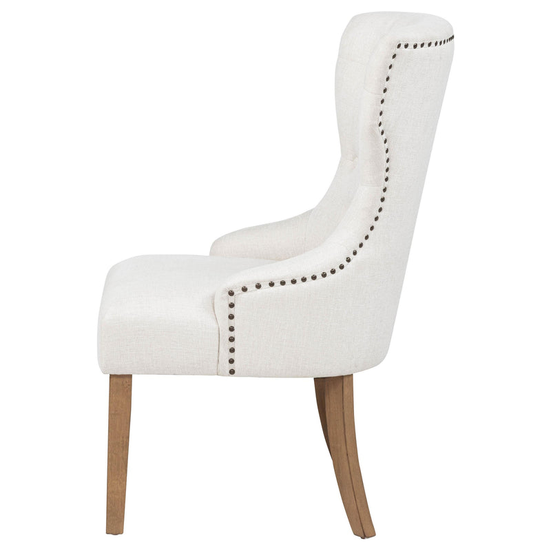 Baney Fabric Upholstered Dining Side Chair Beige and Rustic Honey - 104507