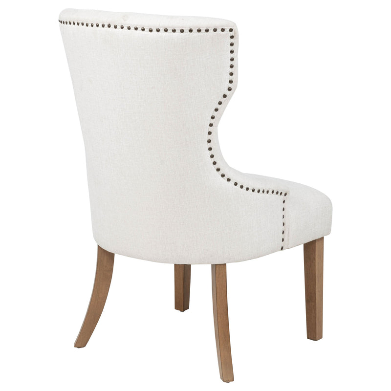 Baney Fabric Upholstered Dining Side Chair Beige and Rustic Honey - 104507