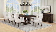 Baney Fabric Upholstered Dining Side Chair Cream and Dark Oak - 104507DOK