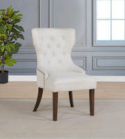 Baney Fabric Upholstered Dining Side Chair Cream and Dark Oak - 104507DOK