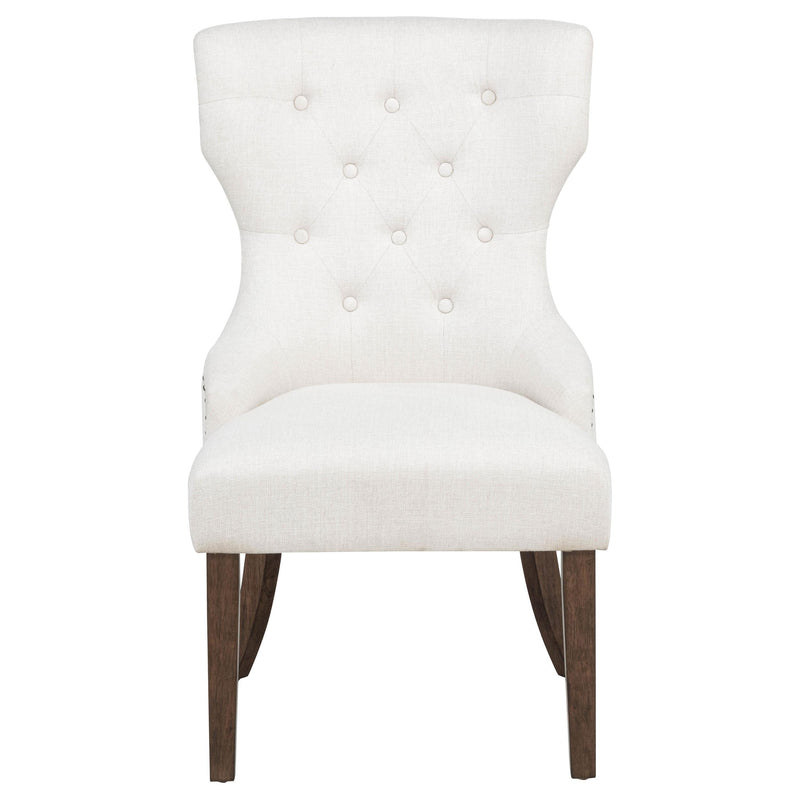 Baney Fabric Upholstered Dining Side Chair Cream and Dark Oak - 104507DOK
