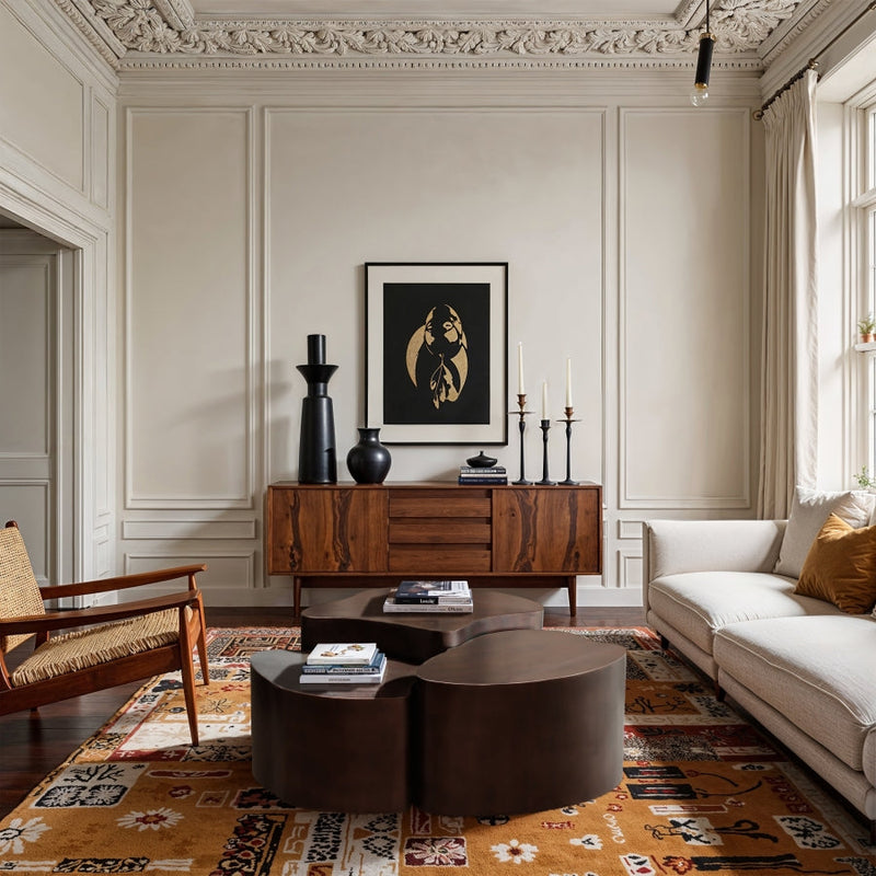 Banyan Iron Coffee Table in Brown - 99050Brown-CT