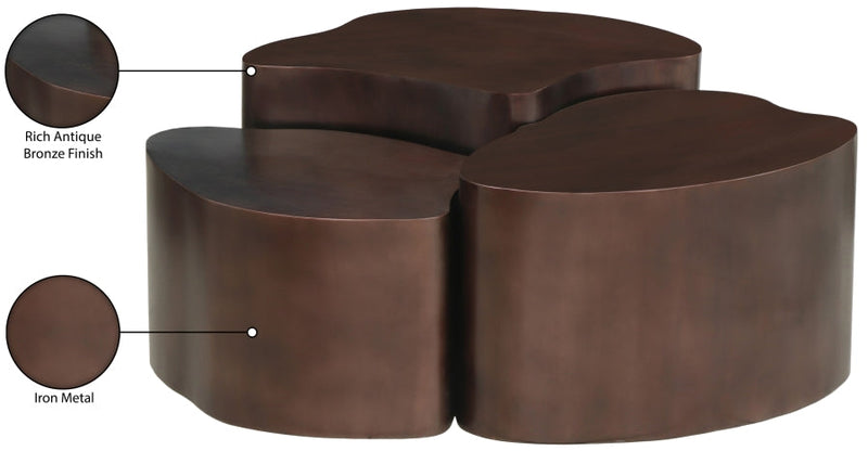 Banyan Iron Coffee Table in Brown - 99050Brown-CT