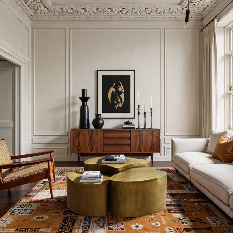 Banyan Iron Coffee Table in Gold - 99050Gold-CT