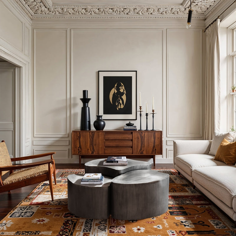 Banyan Iron Coffee Table in Silver - 99050Silver-CT
