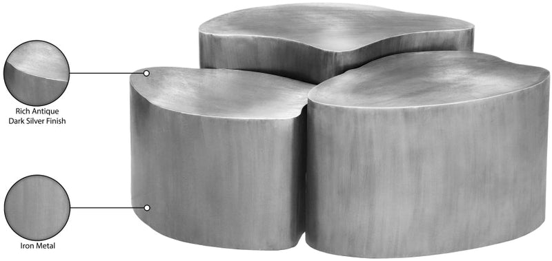 Banyan Iron Coffee Table in Silver - 99050Silver-CT