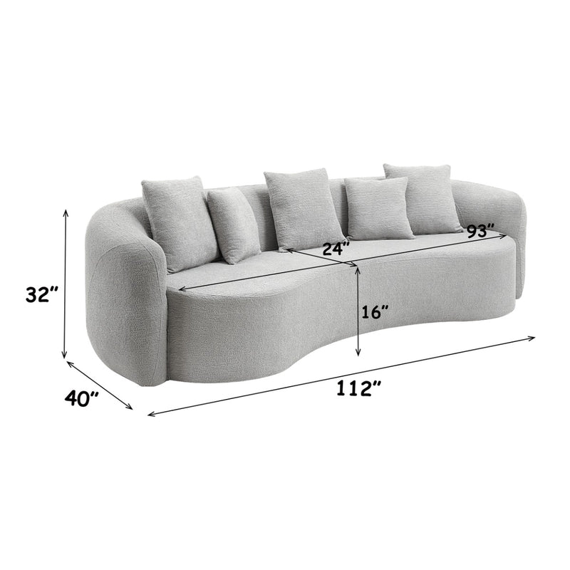 Barasa Oversized Compressed Sofa w/5 Pillows - LV07150