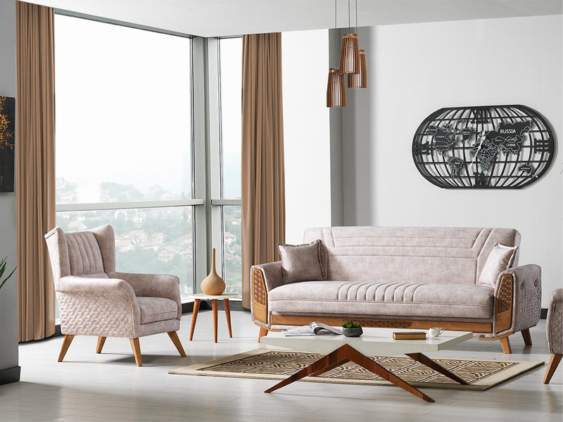 Barbaros Convertible Loveseat in Beige - 200-ELIF-BAR-E165-2