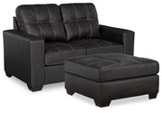 Barlin Mills Carbon Loveseat and Oversized Ottoman - 17004U3
