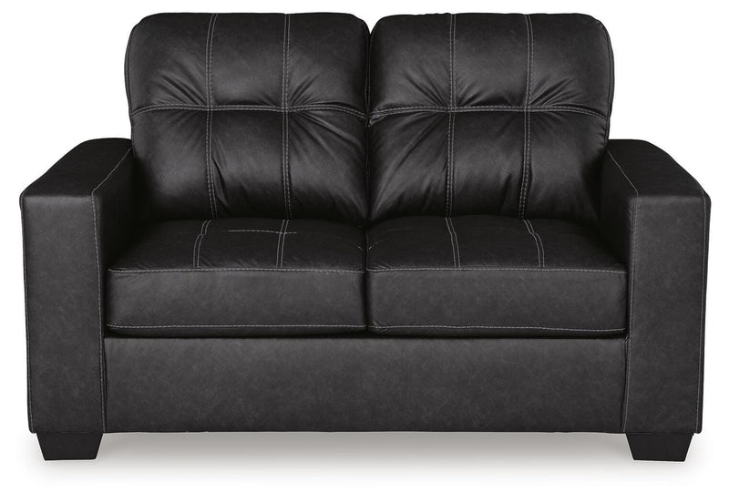 Barlin Mills Carbon Loveseat and Oversized Ottoman - 17004U3