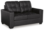 Barlin Mills Carbon Loveseat and Oversized Ottoman - 17004U3