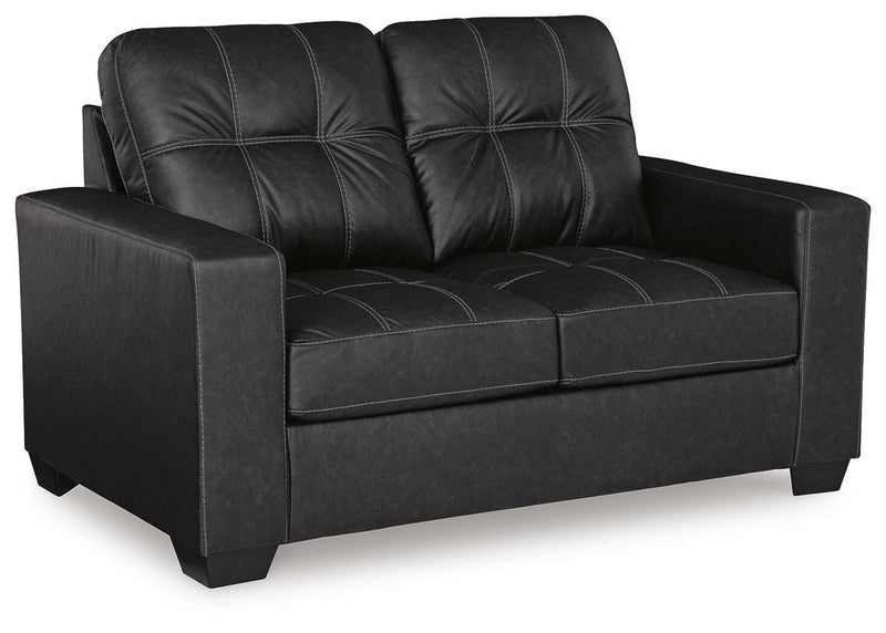 Barlin Mills Carbon Loveseat and Oversized Ottoman - 17004U3