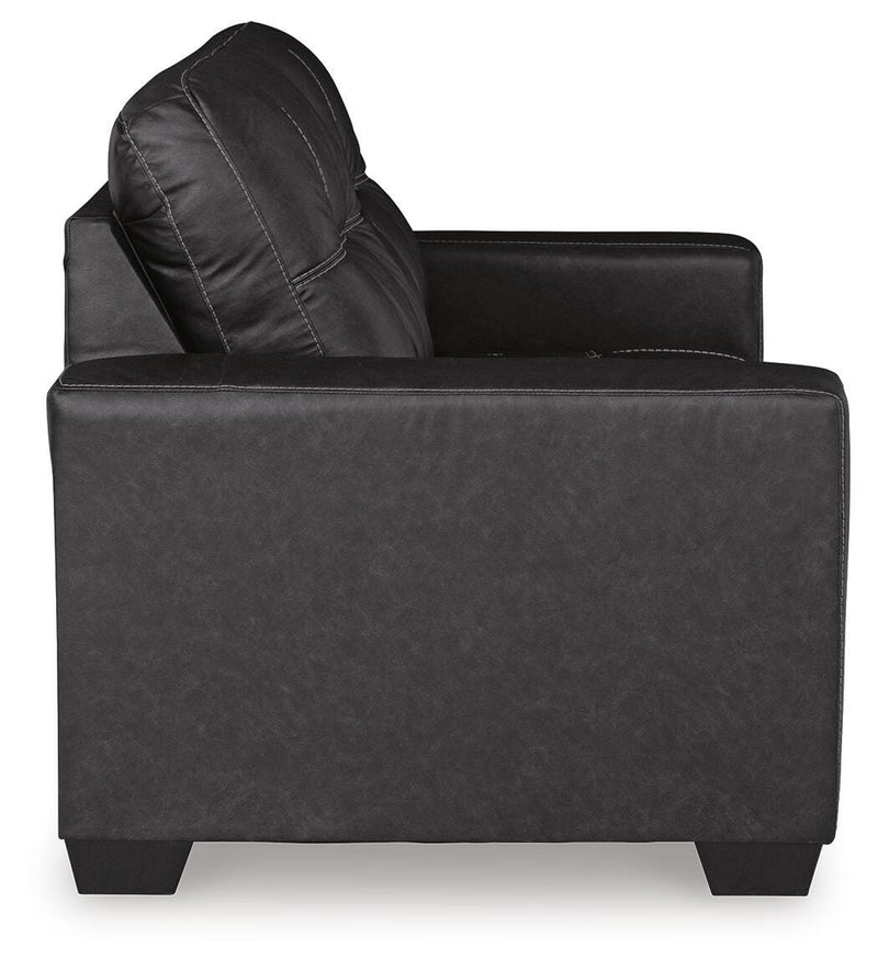 Barlin Mills Carbon Loveseat and Oversized Ottoman - 17004U3