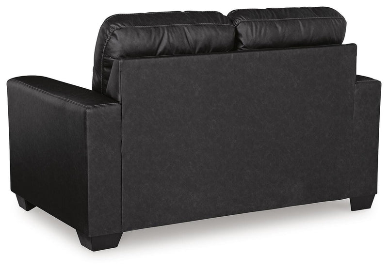 Barlin Mills Carbon Loveseat and Oversized Ottoman - 17004U3