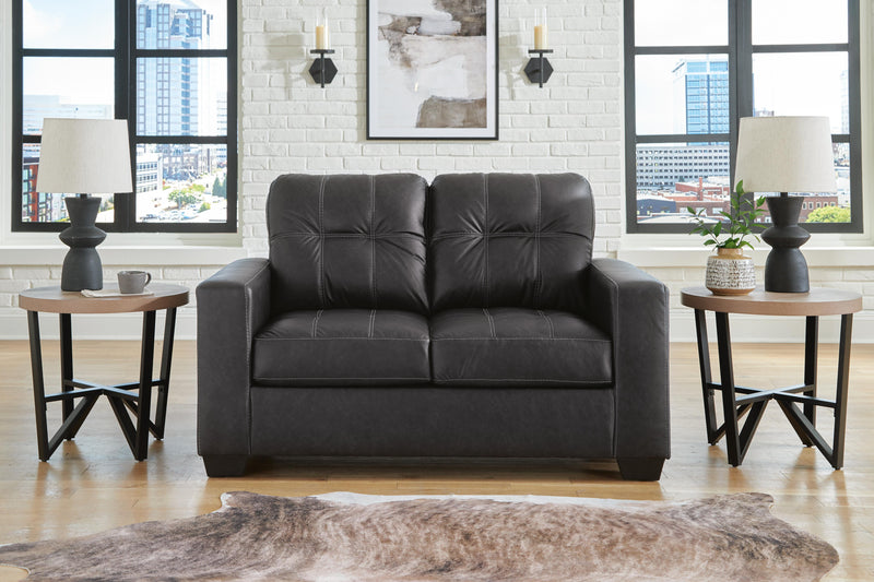 Barlin Mills Carbon Loveseat and Oversized Ottoman - 17004U3