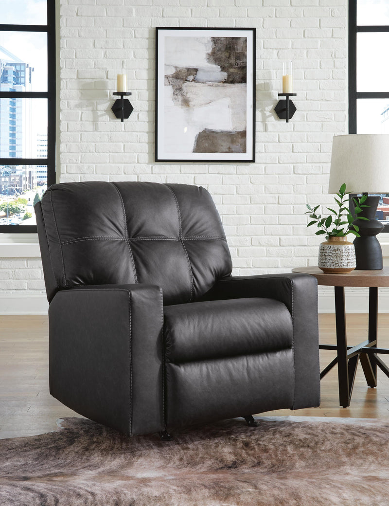 Barlin Mills Carbon Recliner and Oversized Accent Ottoman - 17004U4