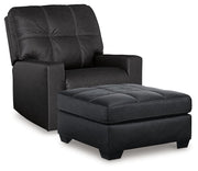 Barlin Mills Carbon Recliner and Oversized Accent Ottoman - 17004U4