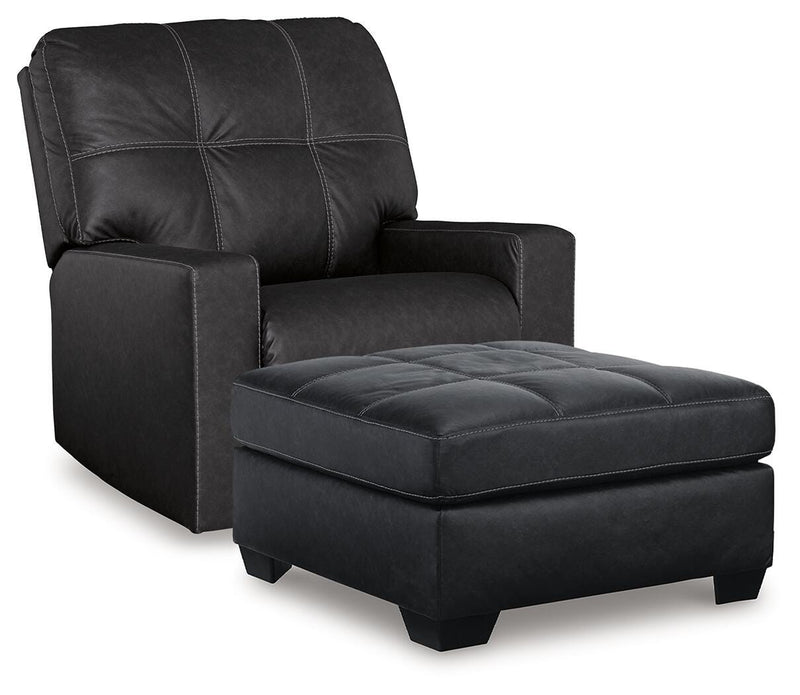Barlin Mills Carbon Recliner and Oversized Accent Ottoman - 17004U4