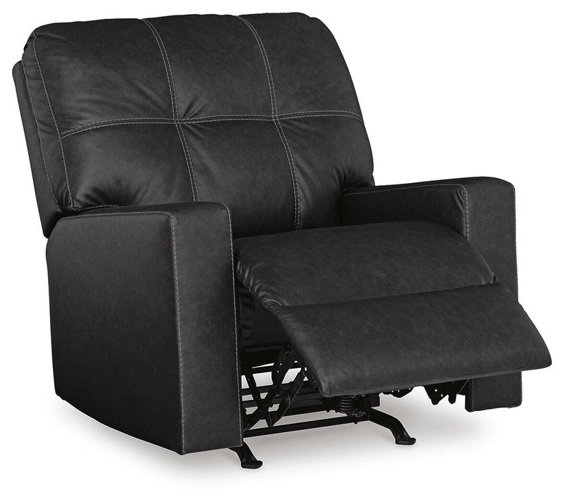 Barlin Mills Carbon Recliner and Oversized Accent Ottoman - 17004U4