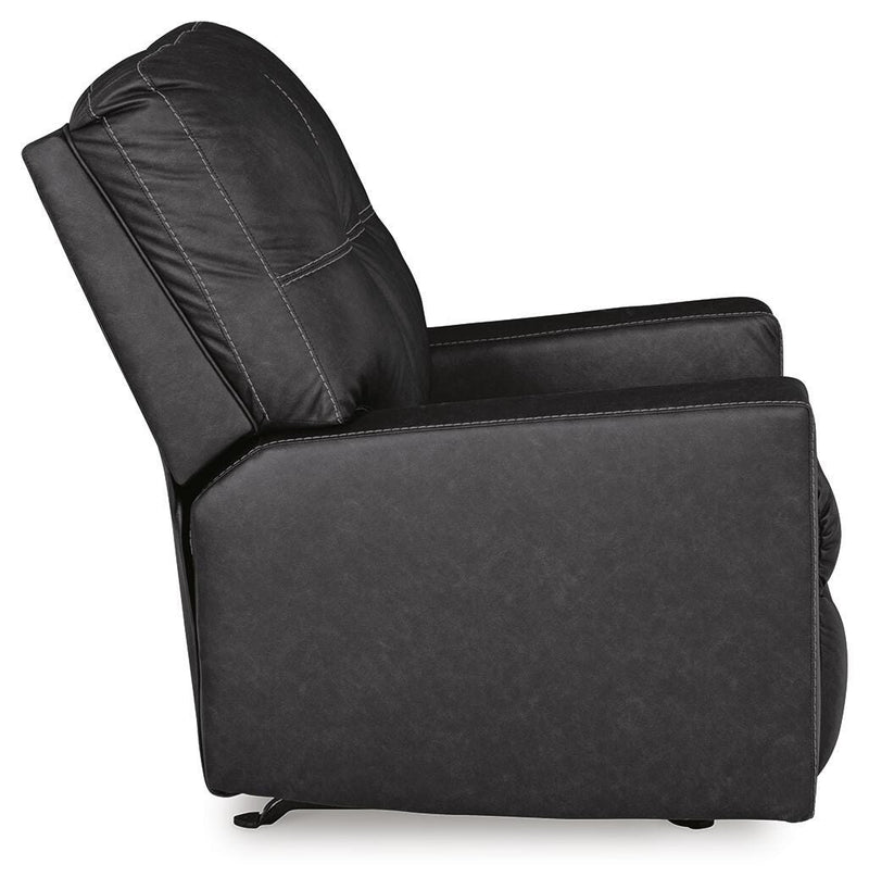 Barlin Mills Carbon Recliner and Oversized Accent Ottoman - 17004U4