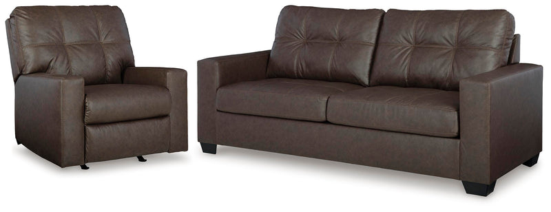 Barlin Mills Umber Sofa and Recliner - 17003U3