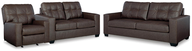 Barlin Mills Umber Sofa, Loveseat and Recliner - 17003U2