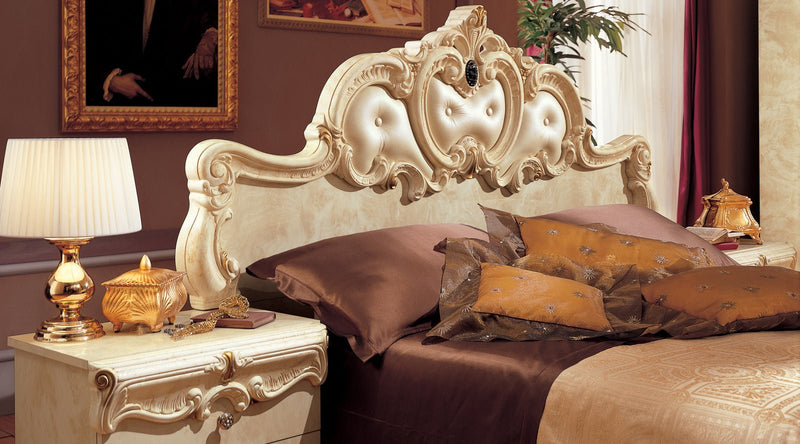 Barocco Bed Ivory, Camelgroup Italy Queen - Gate FurnitureQueen Bed
