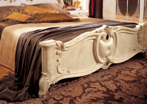 Barocco Bed Ivory, Camelgroup Italy Queen - Gate FurnitureQueen Bed