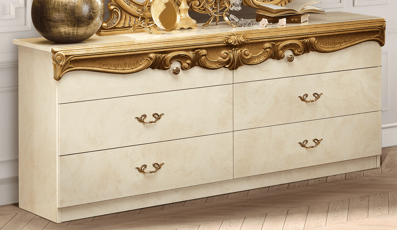 Barocco Ivory/Gold Double Dresser - i3850