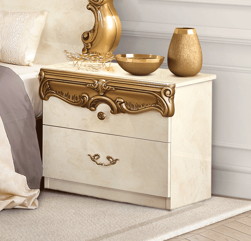 Barocco Ivory/Gold Nightstand - i3849