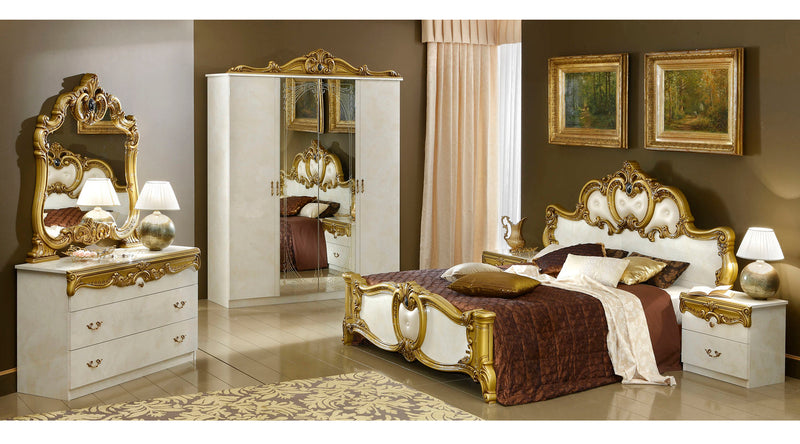 Barocco Ivory w/Gold Bedroom SET - p4940