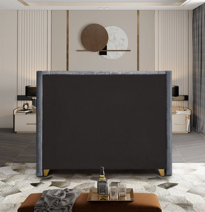 Barolo Velvet Full Bed Grey - BaroloGrey-F