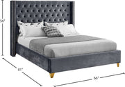 Barolo Velvet Full Bed Grey - BaroloGrey-F