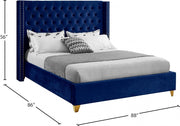 Barolo Velvet King Bed Blue - Gate FurnitureKing Bed