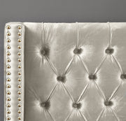 Barolo Velvet King Bed Cream - Gate FurnitureKing Bed