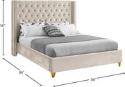 Barolo Velvet King Bed Cream - Gate FurnitureKing Bed