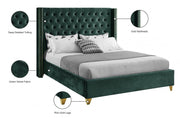 Barolo Velvet King Bed Green - Gate FurnitureKing Bed