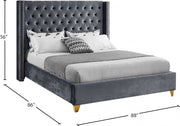 Barolo Velvet King Bed Grey - Gate FurnitureKing Bed