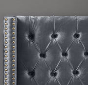 Barolo Velvet King Bed Grey - Gate FurnitureKing Bed