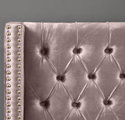 Barolo Velvet Queen Bed Pink - Gate FurnitureQueen Bed